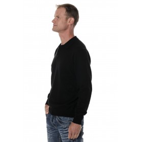 Pull homme yak col polo noir
