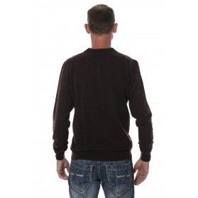 Pull homme yak col polo marron
