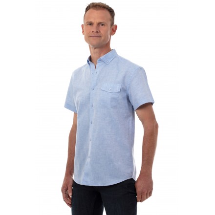 Chemise en lin homme manches courtes