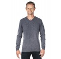 Pull cachemire homme 100% col V  gris