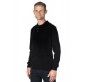 Pull col polo cachemire homme 100% noir