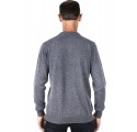 Pull cachemire homme col polo gris