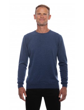 Pull col rond homme cachemire bleu