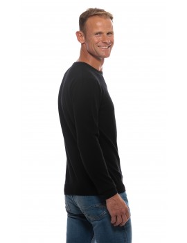 Pull cachemire col rond noir homme