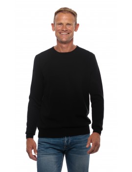 Pull cachemire homme col rond noir