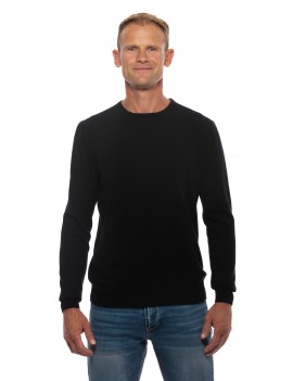 Pull col rond homme cachemire noir