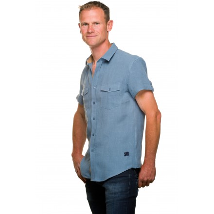 Chemise en lin homme manches courtes