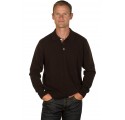 Pull cachemire homme 100% col polo marron 