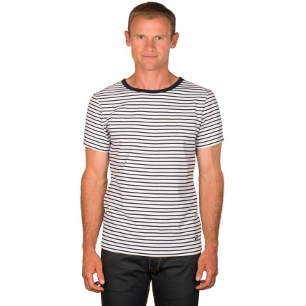 T-shirt marinière homme blanc & bleu manches courtes