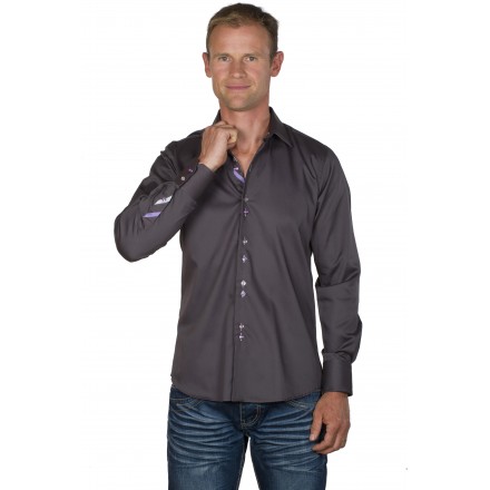 Chemise homme originale coton grise anthracite Andy