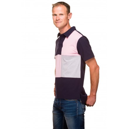 Polo homme manches courtes rugby tricolore