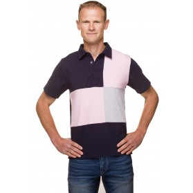 Polo homme manches courtes rugby tricolore