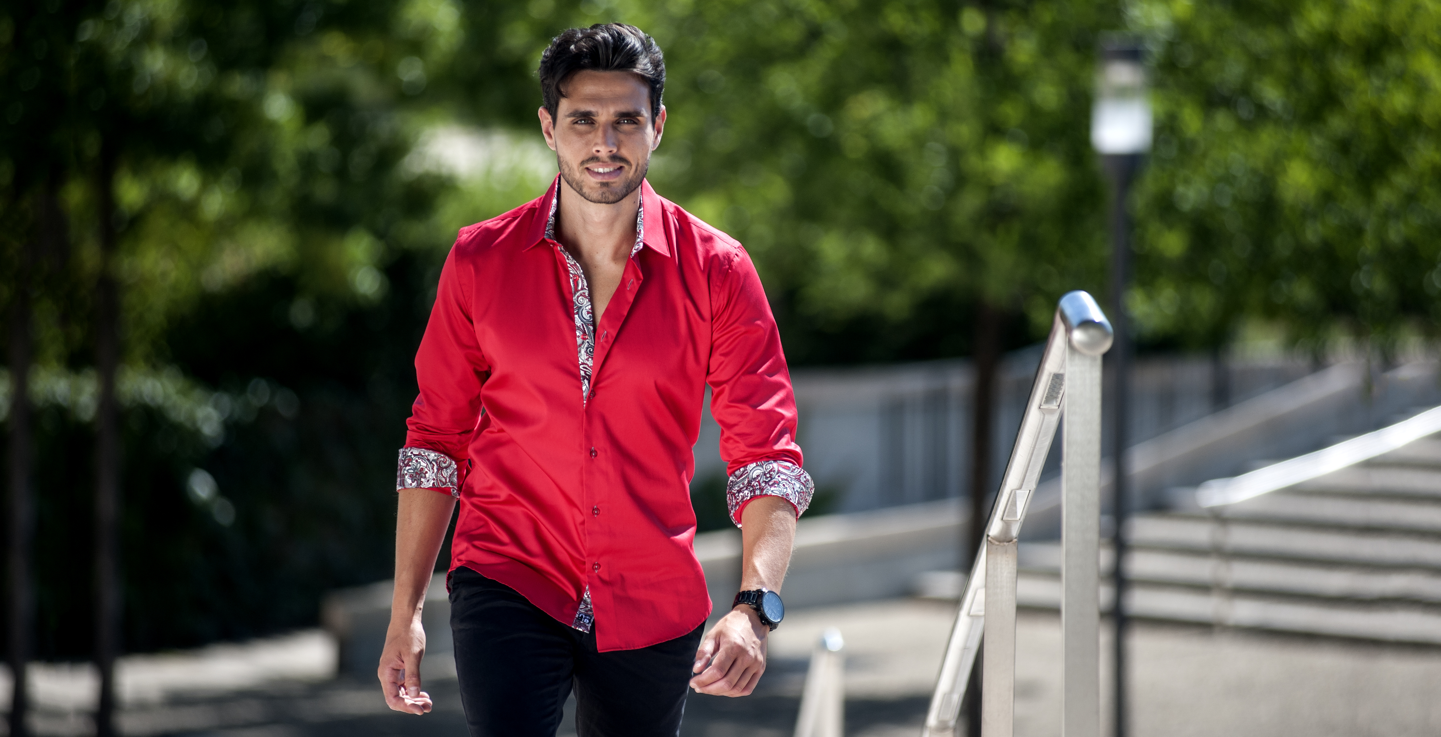 Chemise originale homme rouge